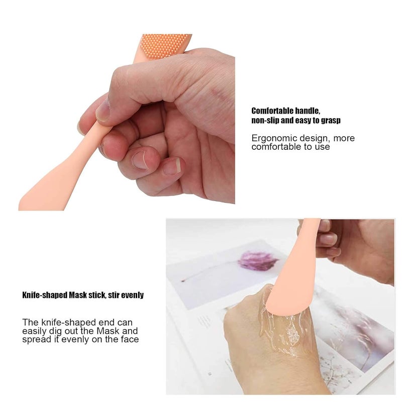 Dual Headed Silicone Applicator Sticks 5pcs Nude Pink for Facial Cleansing and Cream - Image 4